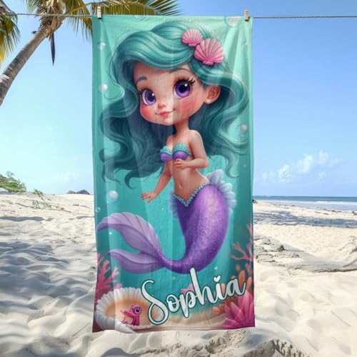 Personalized Beach Towels with Custom Name for Kids and Adults
