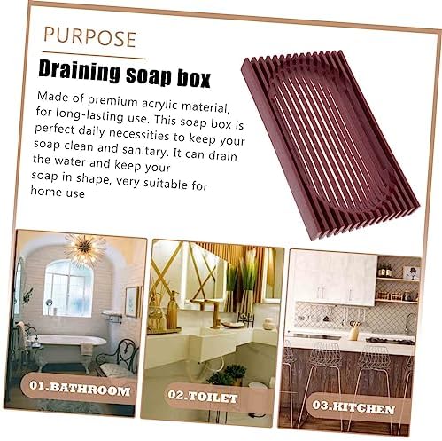 Ciieeo Acrylic Drain Soap Dish Sturdy Holder for Bathroom