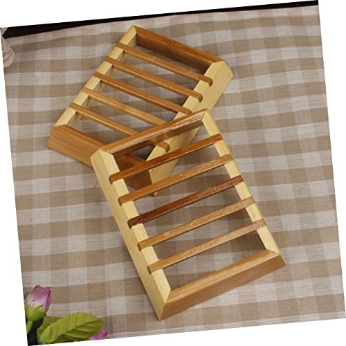 SHOWERORO Wooden Soap Box Organizer with Drainage Tray