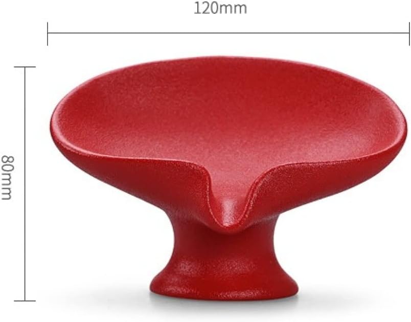 CECEKELE Red Ceramic Soap Dish Holder