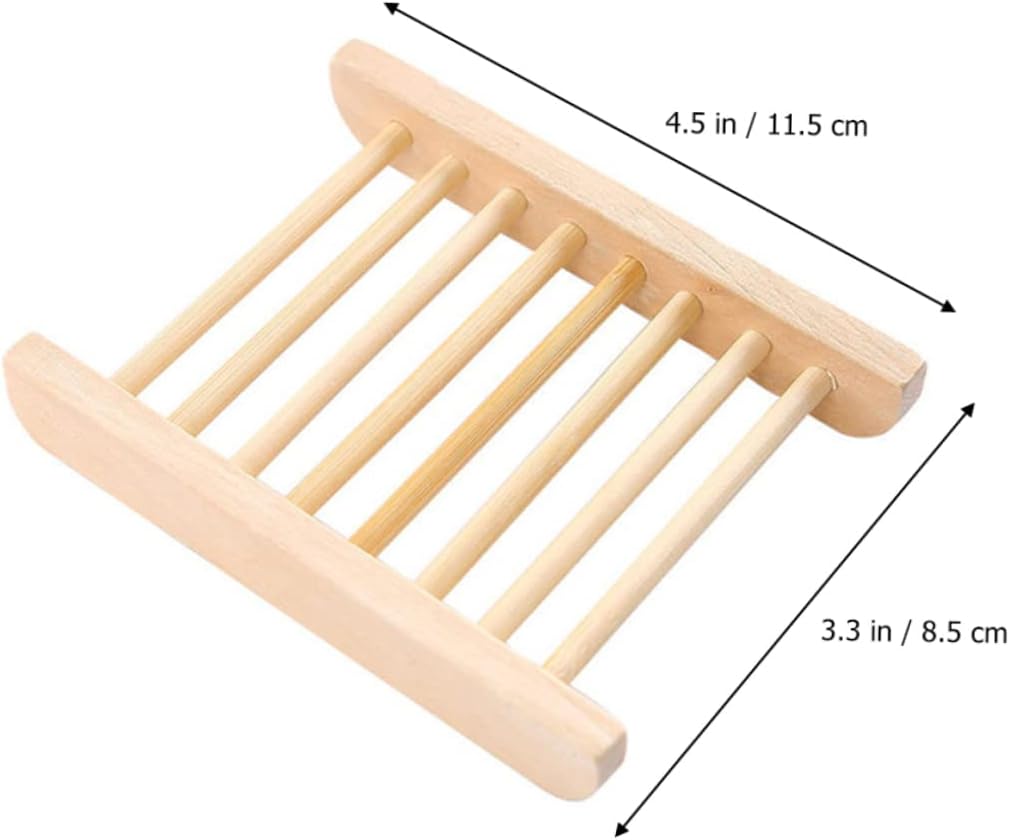 PRETYZOOM Natural Wood Soap Dish for Bathroom Kitchen 1
