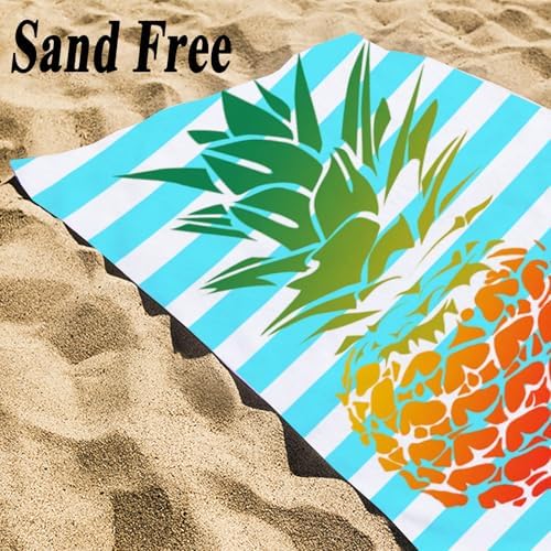 Pineapple Print Beach Towels Microfiber Quick Dry Sand Free