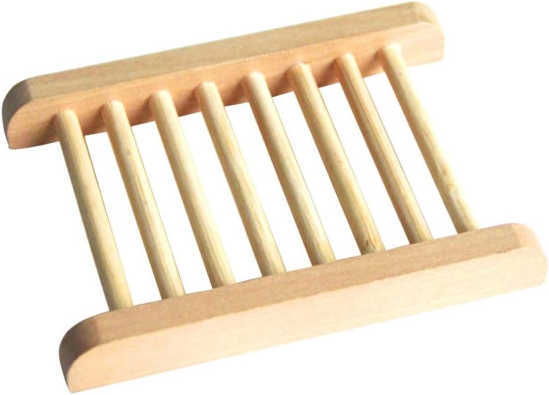 PRETYZOOM Natural Wood Soap Holder Shower Tray