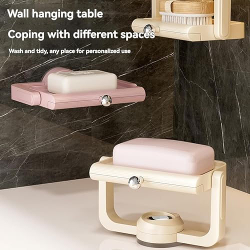 Rotatable Suction Cup Soap Dish Holder Red