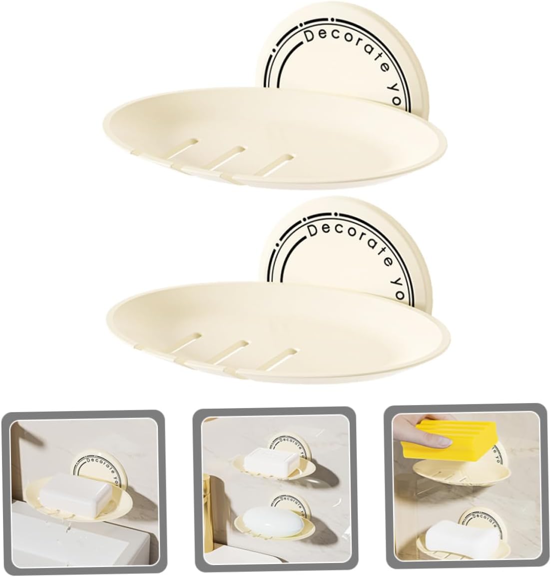 2pcs Wall Mounted Self Adhesive Soap Holder for Bathrooms