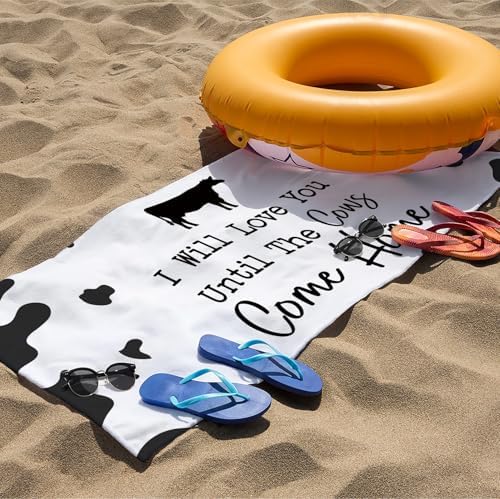 Ill Love You Till The Cows Come Home Beach Towel 29x60in