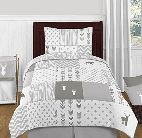 Sweet Jojo Designs Grey Woodland Deer Valance