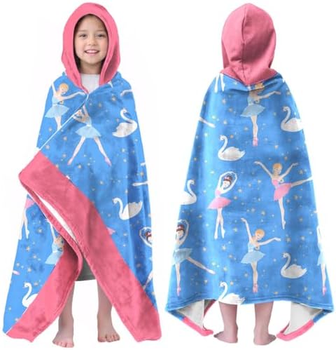 Ritiga Dance Girls Hooded Beach Towel for Kids 4-8