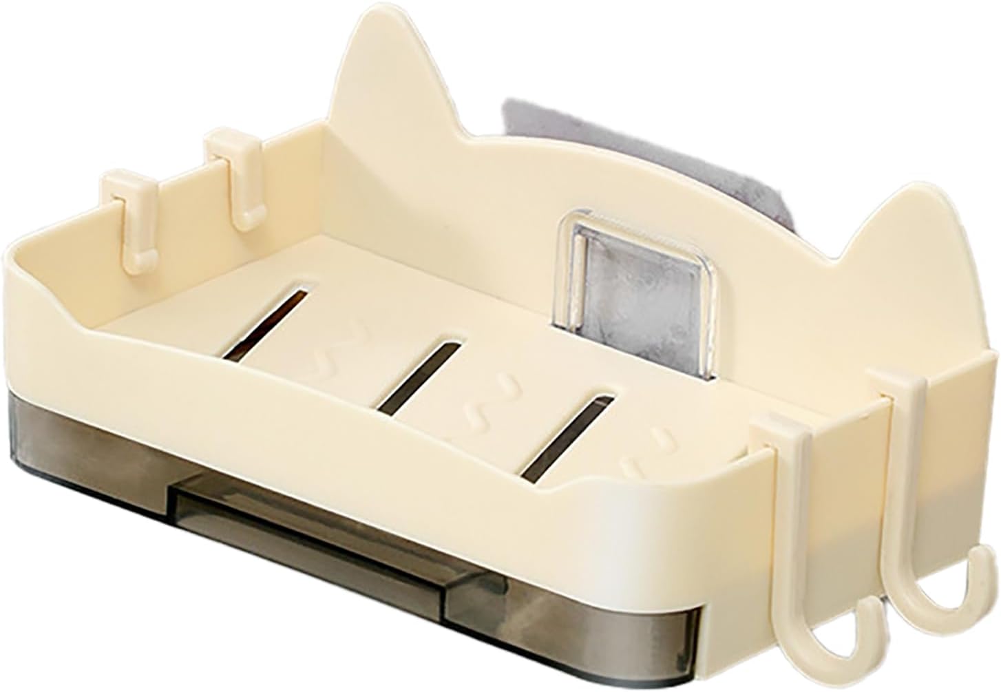 Cute Cat Wall Mounted Soap Holder for Bathroom Beige