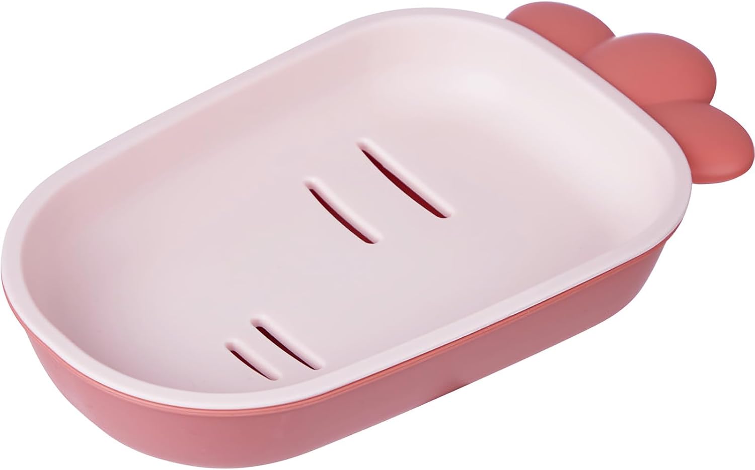 Radish Soap Dish with Double-Layer Drain Red