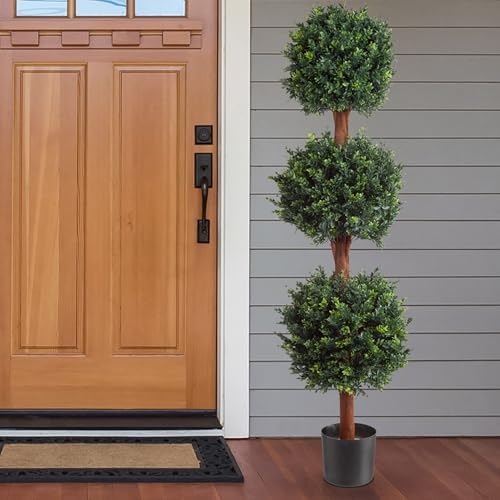 Pure Garden Artificial Tree - 5FT Faux Hedyotis Topiary Ball Plant