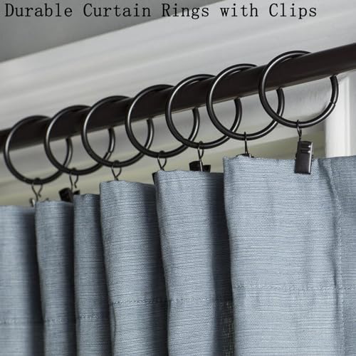 Azmoncy 16 Pack Black Curtain Clips with Rings
