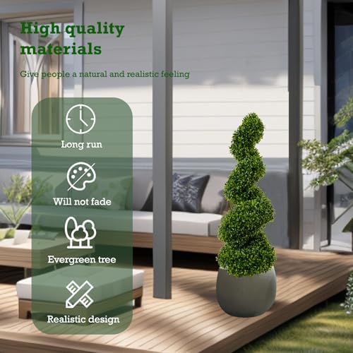 Sauqzoh 3ft Artificial Boxwood Topiary Tree