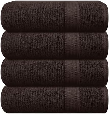 GLAMBURG Premium Cotton 4 Pack Bath Towel Set - 100 Pure Cotton