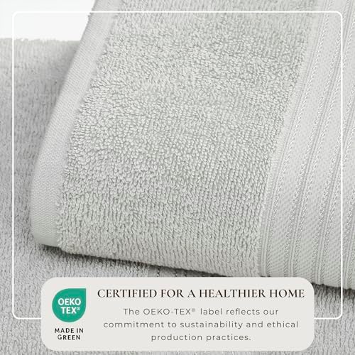 Great Bay Home Light Grey Bath Towel Set 6 Piece 1