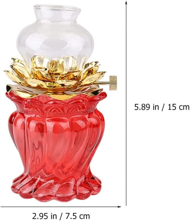 Crystal Glass Lotus Oil Lamp for Buddhist Altar 1