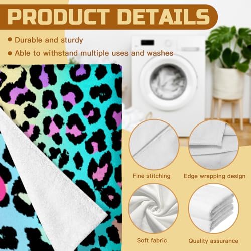 Custom Name Beach Towel with Leopard Print