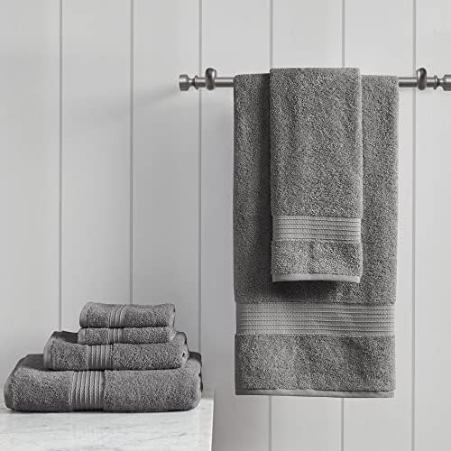 Madison Park Organic Cotton Towel Set with Charcoal