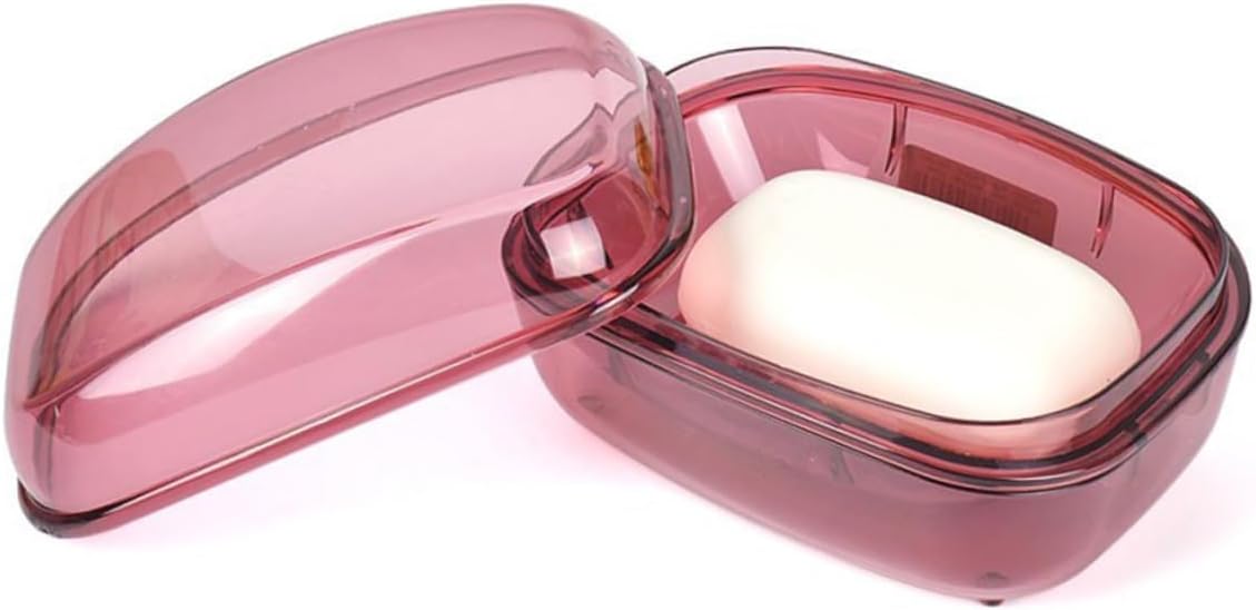 BRIGHTFUFU Plastic Soap Box with Lid Leakproof Holder