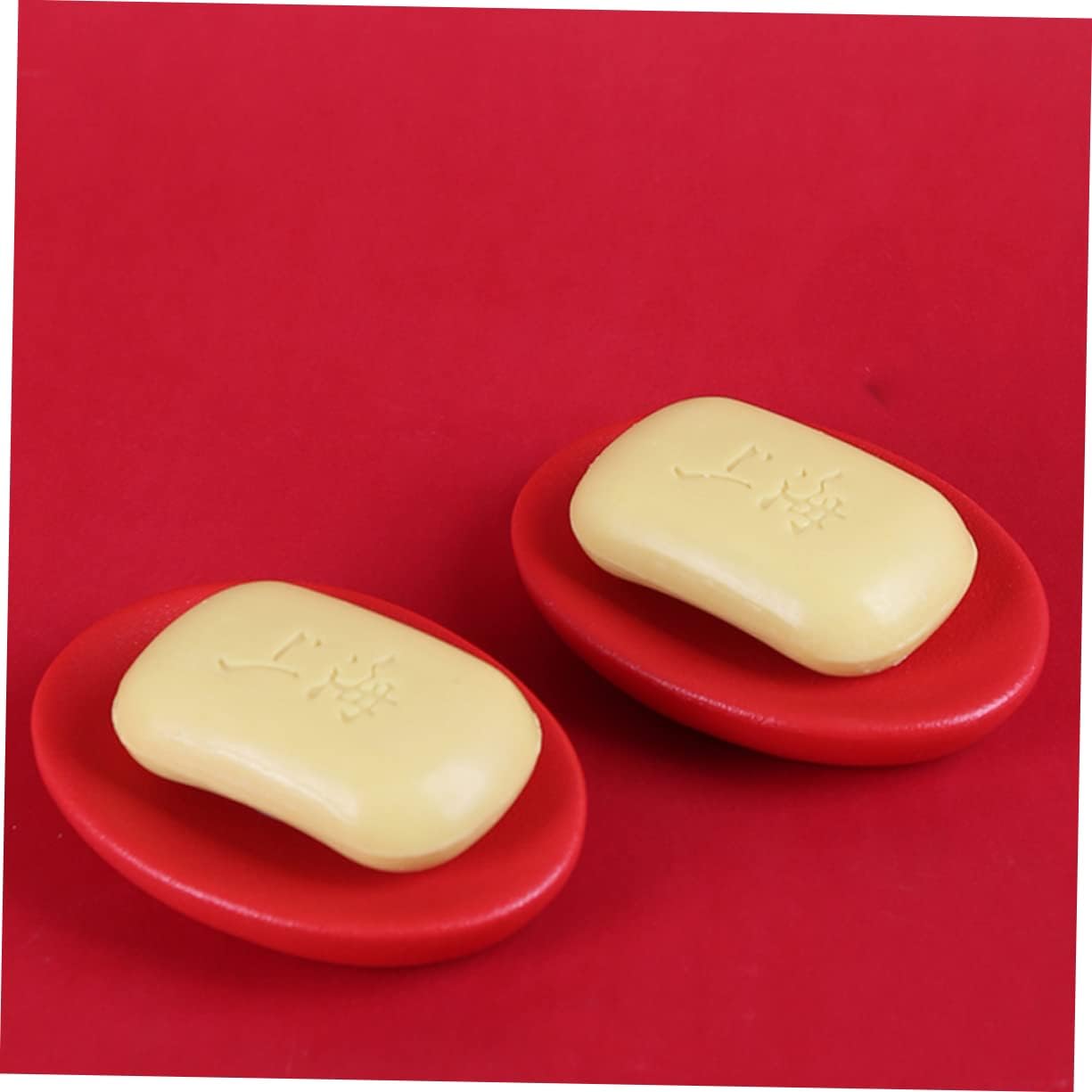 1Pc Creative Red Ceramic Soap Dish for Home Decor