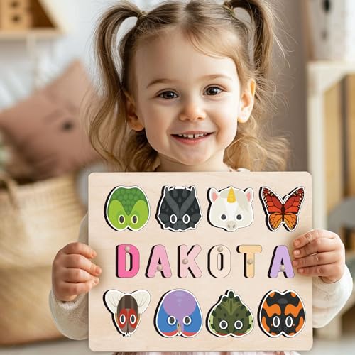 Personalized Wooden Name Puzzle for Toddlers 1-3
