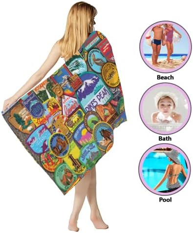 National Parks Badges Microfiber Sand Free Beach Towel