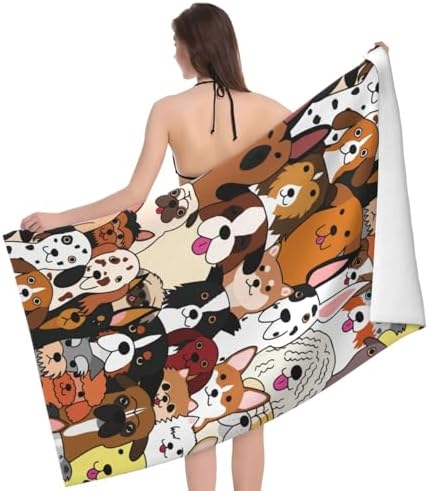 VOOHDDY Microfiber Beach Towel for Dogs and Kids
