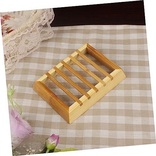 Natural Wooden Soap Dish Tray Holder Organizer Rack