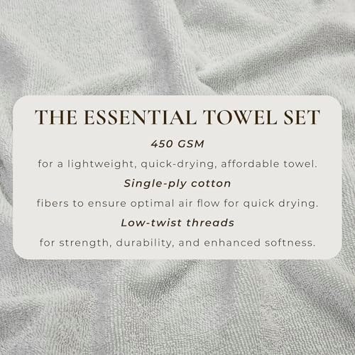 Great Bay Home Light Grey Bath Towel Set 6 Piece 1