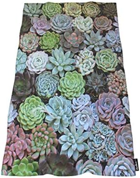Moslion Comfy Bath Towel with Cute Succulent Design