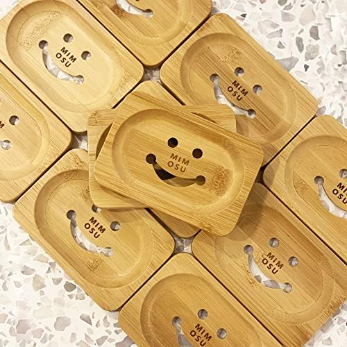 Mimosu Bamboo Soap Dish - Eco-Friendly Shampoo Holder with Drain