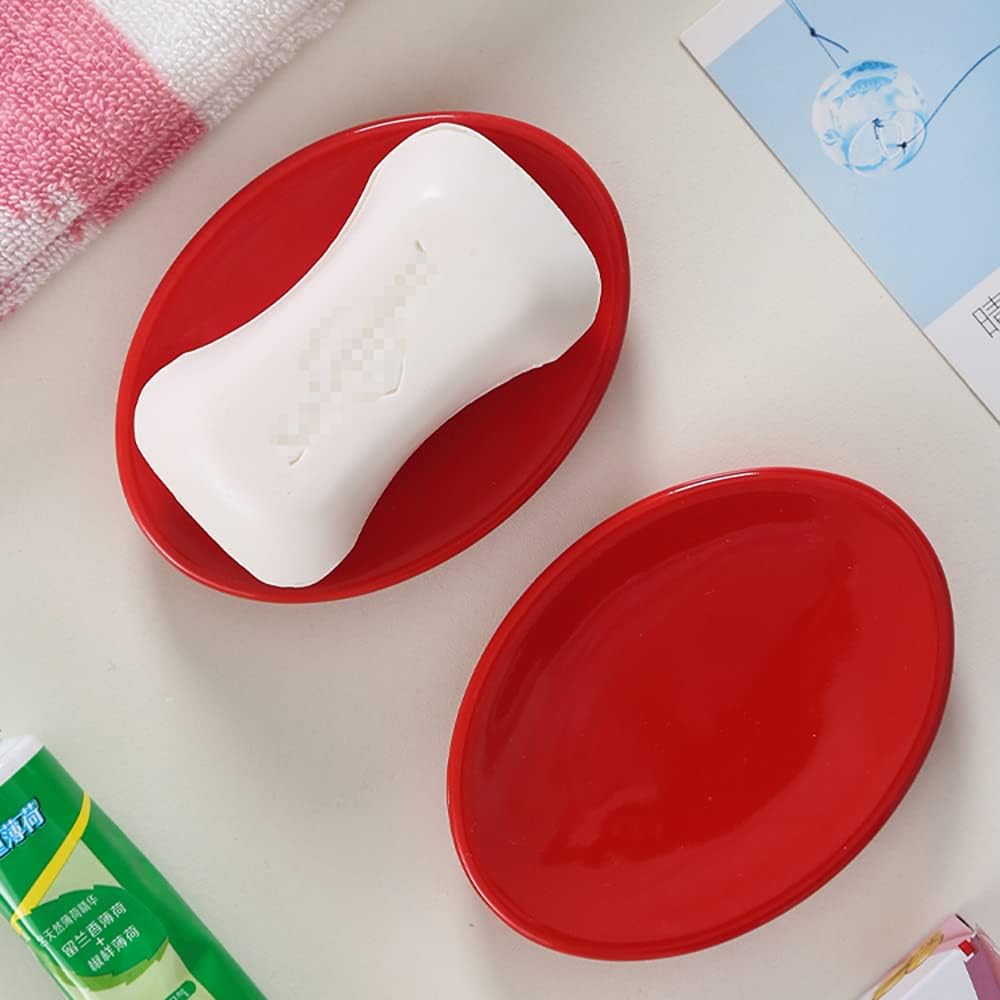 Gaolinci 2pcs Red Ceramic Soap Dish