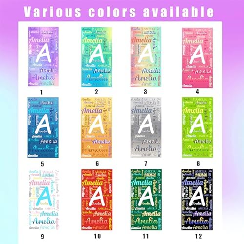 Personalized Beach Towel with Name for Kids Adults