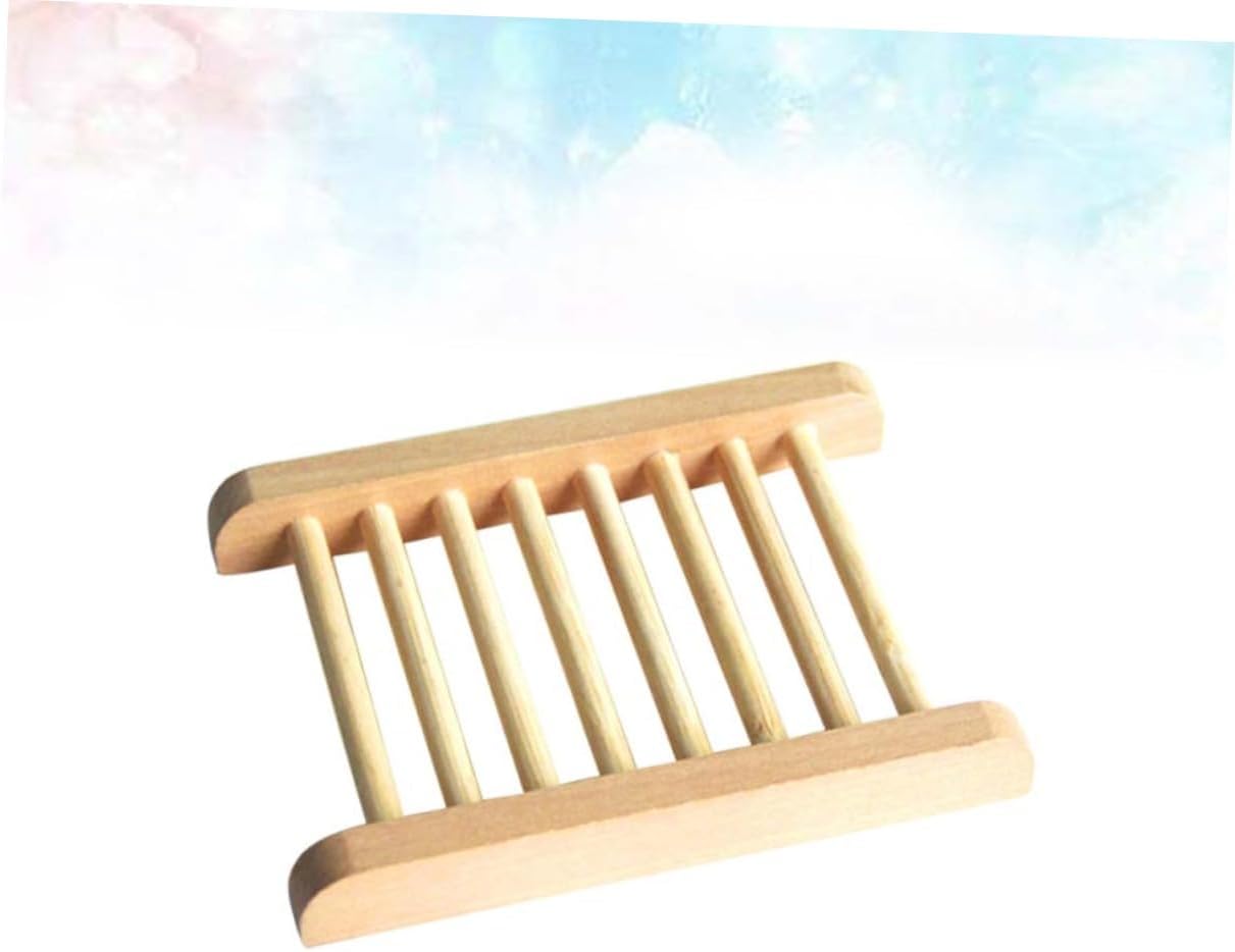 PRETYZOOM Natural Wood Soap Holder Shower Tray
