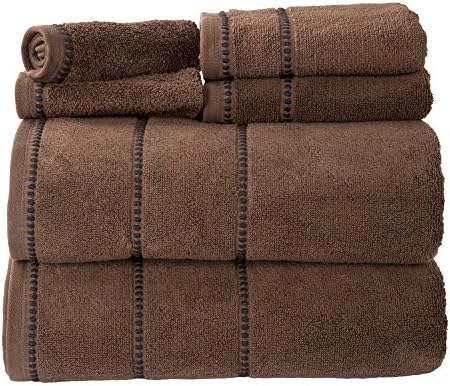 Lavish Home Luxury Cotton Towel Set 6 Piece Chocolate