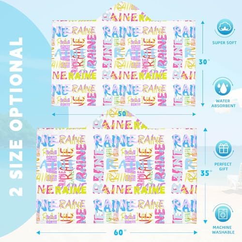 Personalized Hooded Bath Towels for Kids