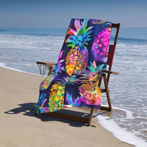Colorful Pineapple Beach Towel - 52x32 Microfiber Sand Free