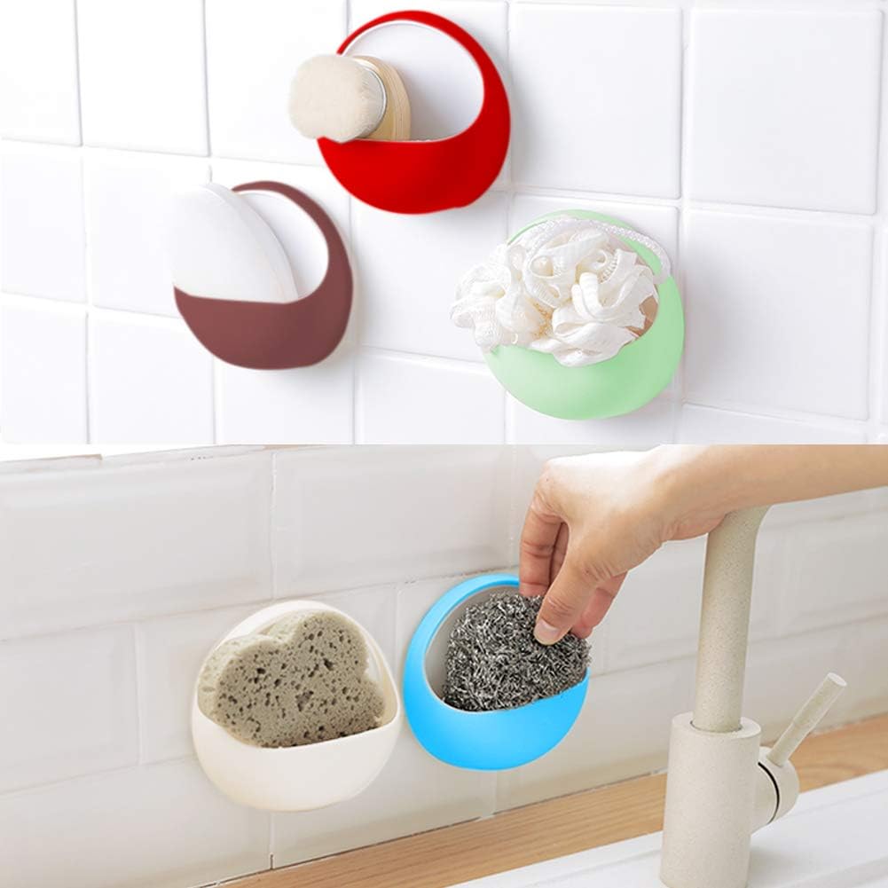 Nailless Shower Soap Holder with Suction Cup Ball-Shaped Design