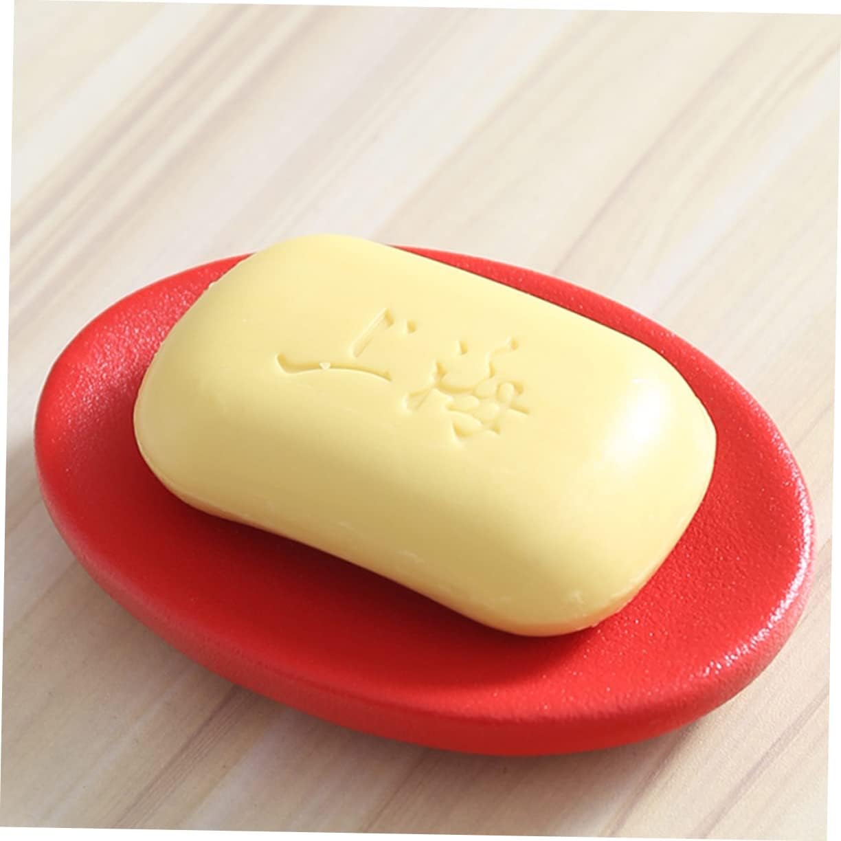 Holibanna 1Pc Red Ceramic Soap Dish for Bathroom Kitchen 1