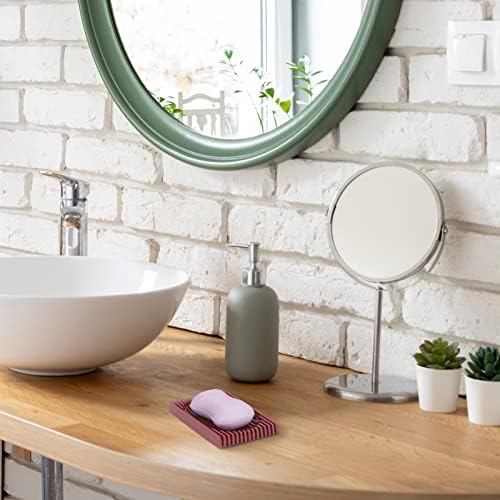 Cielobra 2PCS Red Silicone Soap Dish with Drain