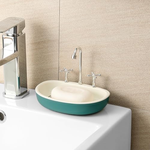 Foumiyfa 1pc Suction Cup Soap Dish - Durable Draining WhiteRed