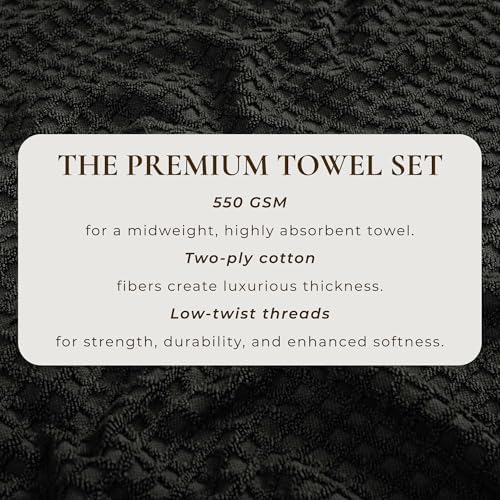 Dark Grey Bath Towel Set - 6 Piece 100 Cotton