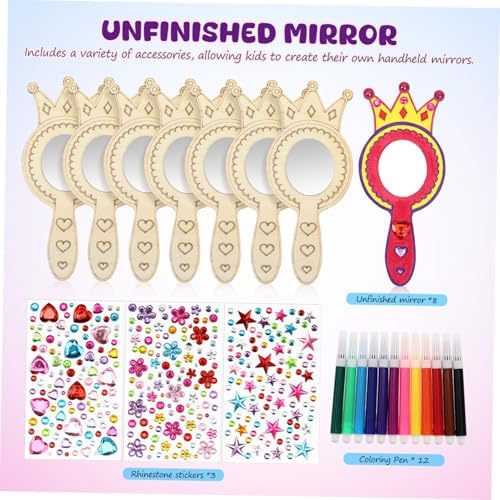 BESPORTBLE Wooden Handmade Mirrors for Boys Girls DIY Craft Set