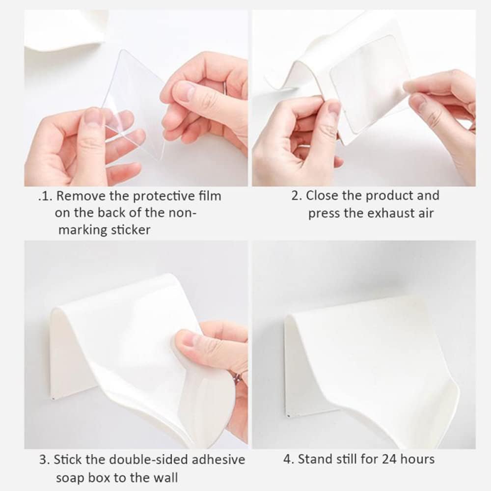 SagaSave Self Draining Soap Dish with Adhesive Red
