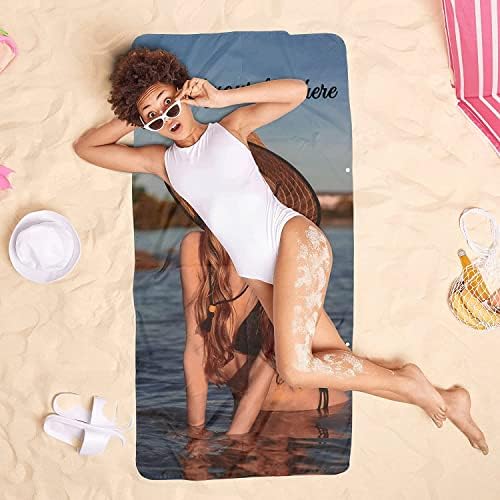 Personalized Photo Text Towel 31x71 Microfiber Beach Towel
