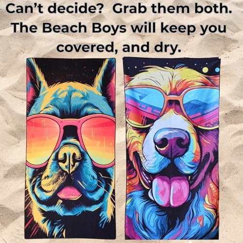 Microfiber Happy Dog in Sunglasses Beach Towel for All