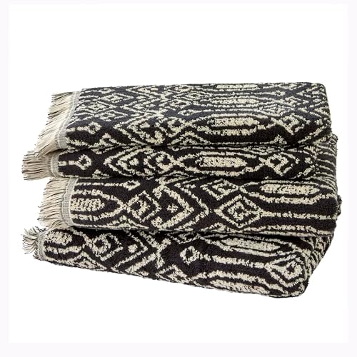 SKL Home Nador 2 Bath 2 Hand Towel Set Black 1