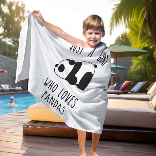 Waitpi Panda Beach Towel 30x60 Inches Microfiber Quick Dry