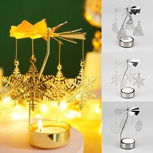 Spinning Tea Light Holder Silver Moon Angel Fairy