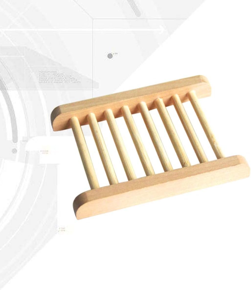 JECOMPRIS 2pcs Natural Wood Soap Tray Holder